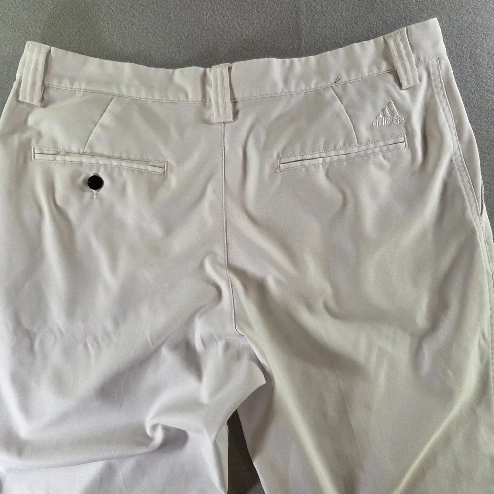 Adidas Climalite Mens White Golf Pants Straight Leg Performance Trousers 34x32